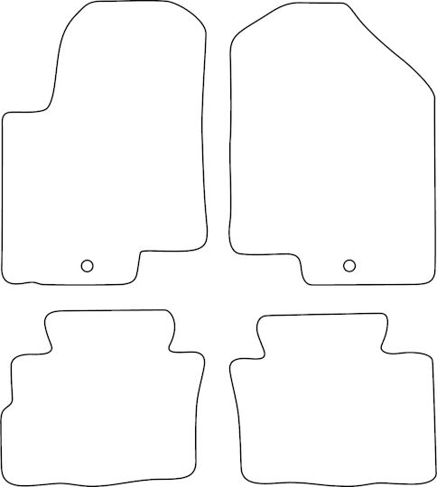 Set Velour Mats Fitting Kia Soul I 2008-2010 Red Edging