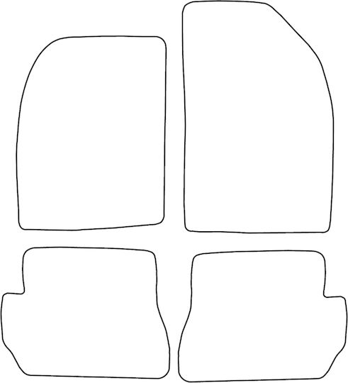 Set Covorașe Auto Velur Potrivite Ford Fusion 2002-2005 Margine Albastră
