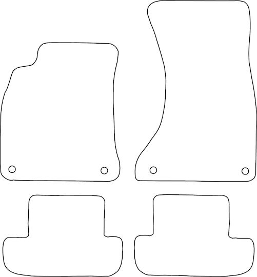 Moltico Satz Vorder- und Hintermatten Universal 4Stück aus Teppichboden Mini Cabrio Audi A5 Ford Kante 2009-2017 Blau