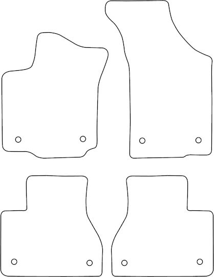 Moltico Set of Front and Rear Mats Universal 4pcs Volkswagen Phaeton Ford Edge 2002-2016 Blue
