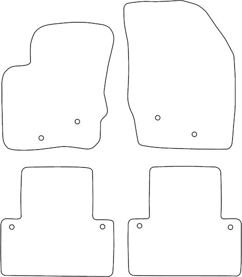 Moltico Satz Vorder- und Hintermatten Universal 4Stück aus Teppichboden Volvo XC 90 Ford Kante 2002-2014 Blau