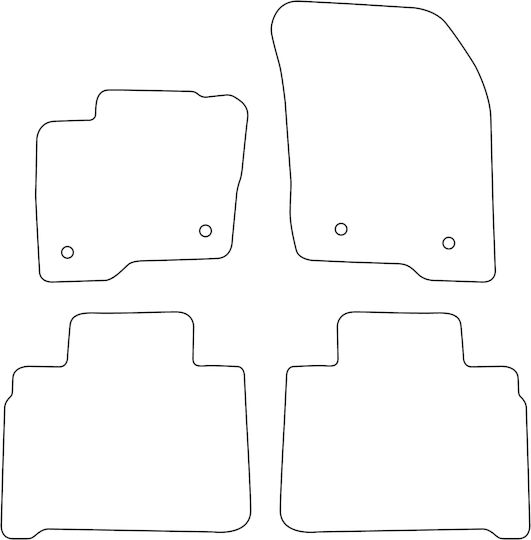 Moltico Σετ Μπροστινά και Πίσω Πατάκια Universal 4τμχ Ford S-Max / Edge 2015 Μαύρα