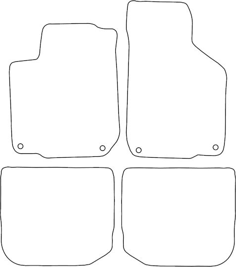 Set Velour Mats Fitting Volkswagen New Beetle 1997-2010 Red Edging