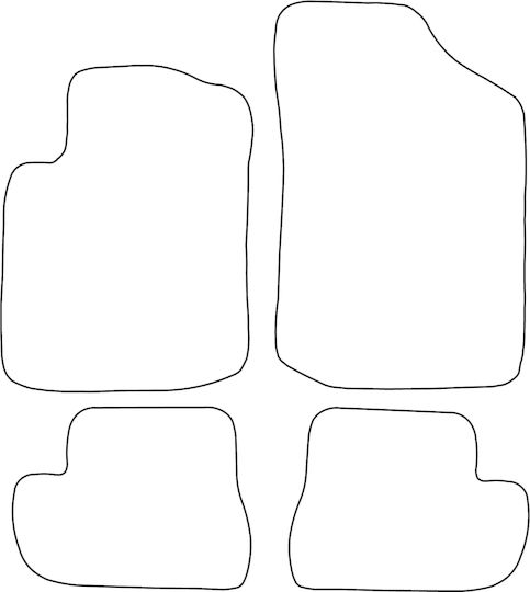Set Covorașe Velur Potrivite Citroen C2 2003-2009 Cu Margine Albastră