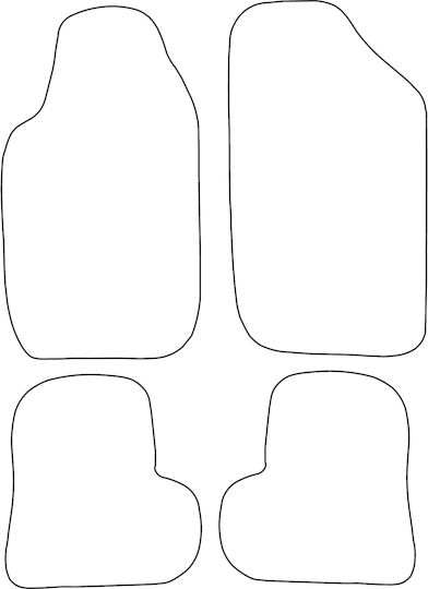 Set Velour Mats Matching Peugeot 206 1998-2009 Black Edging