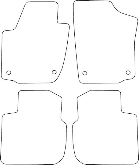 Set Velour Mats Fitting Seat Toledo Iv 2013-2018 Blue Edging