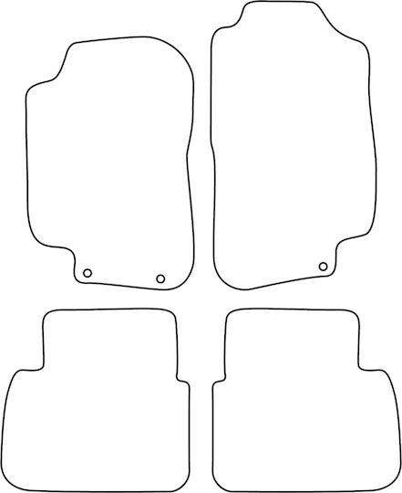 Moltico Universal Front and Back Car Mats Set 4 Pieces Saab 9-5 1998-2009 Black