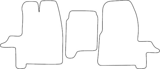 Set Velour Mats Matching Ford Transit Custom I 2012-2023 Blue Edging