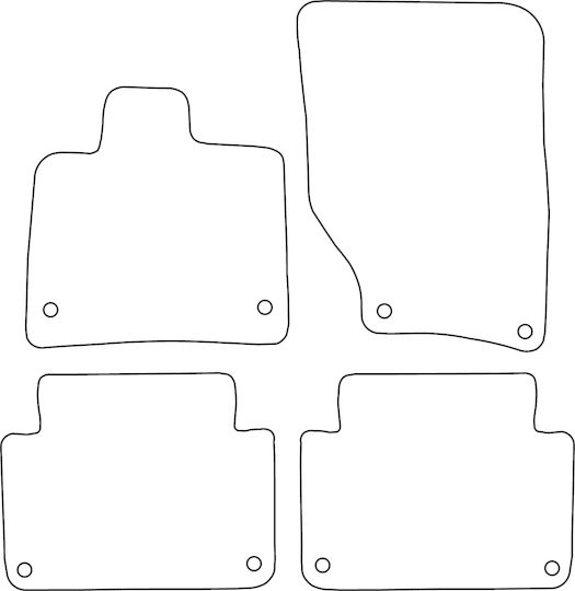 Set Velours Auto Fußmatten Für Audi Q7 I 4l 2006-2015 Rote Kante