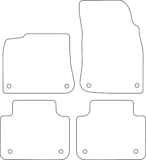 Set Velour Car Mats Matching Volkswagen Touareg III 2018 Black Edging