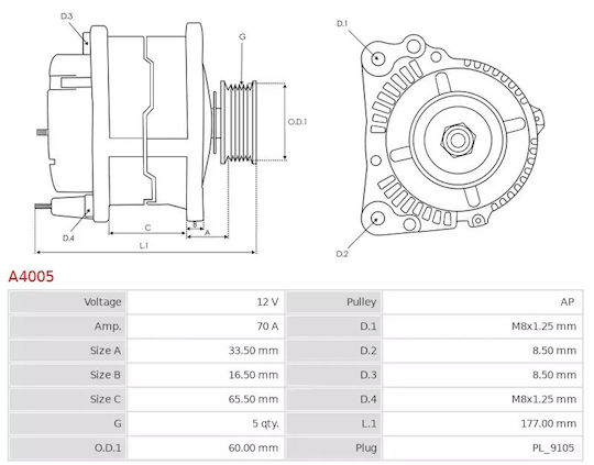 Alternator Ford 1.8 D 1.8 Td Escort Fiesta Courier