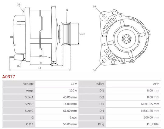 Lichtmaschine Audi A3 1.9 Tdi