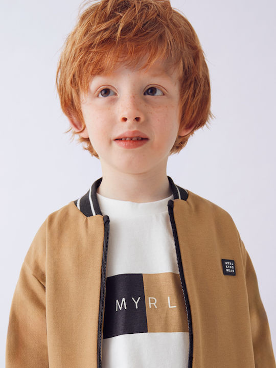Kids' Set with Pants & Outerwear Winter 3pcs Coffee