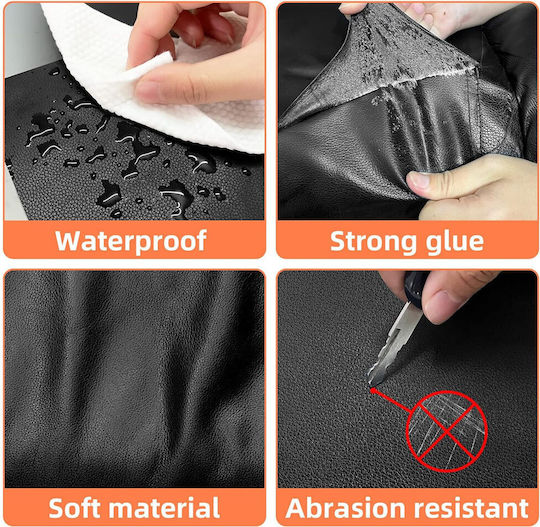 Waterproof Fabric Repair Sticker PU Leather Roll 137cmx100cm Black W17319-1b