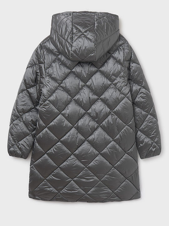 Kinder Freizeitjacke Lang mit Kapuze Anthracite