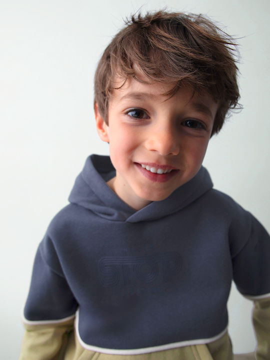 Kinder-Sweatshirt mit Kapuze und Taschen Navy Blue