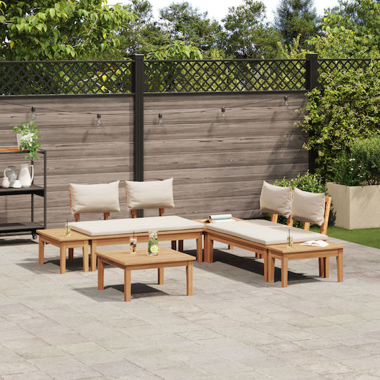 Garten- und Outdoor-Möbelsets 3 Stück Braun und Creme