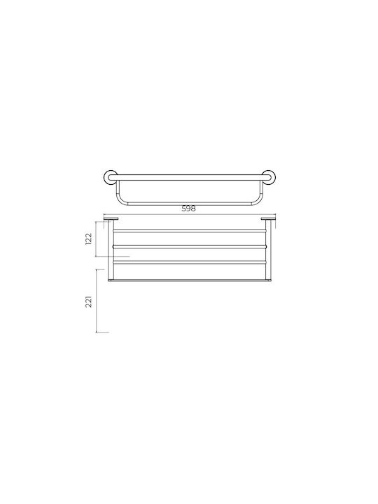 Imex Wall-Mounted Bathroom Shelf Unit with 4 Positions ​59.8x22.1cm Black