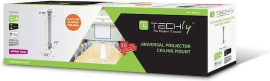 Techly Βάση Projector Οροφής ICA-PM-18M με Μέγιστο Φορτίο 13kg Ασημί