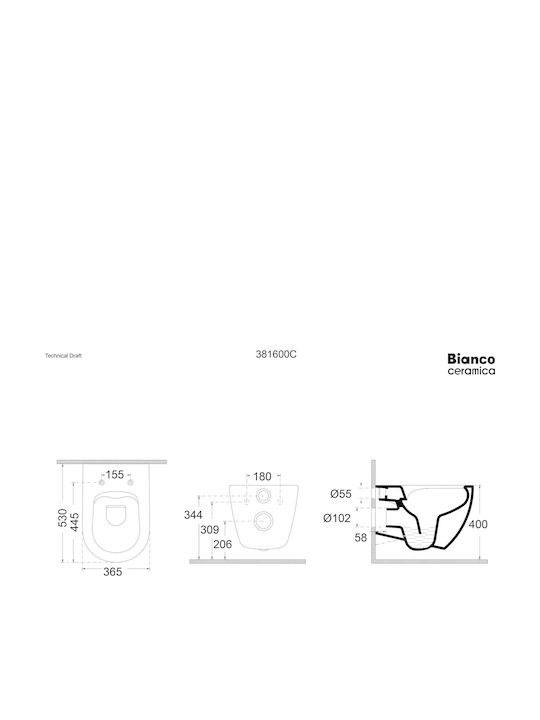 Bianco Ceramica Plastic Soft Close Toilet Slim Seat Black