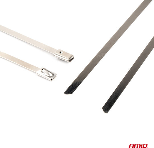 AMiO Plastic Cable Ties 300mmx4.6mm In Gray Colour 100 Pieces 04323