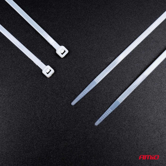AMiO Δεματικά Καλωδίων Πλαστικά 150mmx3.6mm σε Λευκό χρώμα (100τμχ) (04308)