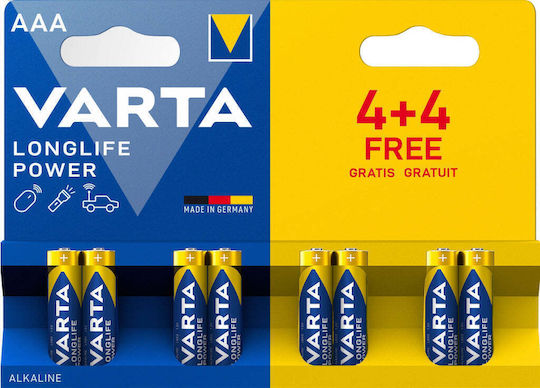 Varta High Energy Алкални Батерии AAA 1.5V 8бр