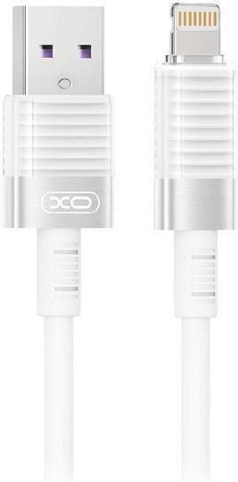 XO NB282 USB-A to Lightning Cable 12W Λευκό 1m