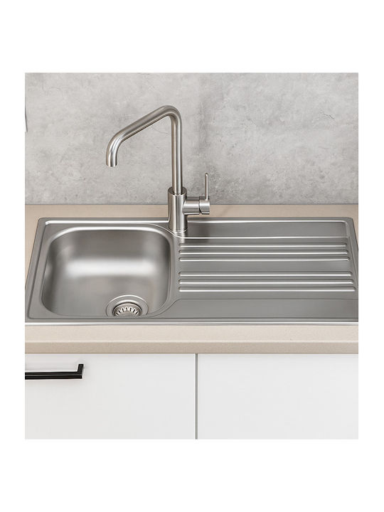 Donau 183DE Drop-In Sink Inox Satin W100xD50cm Silver