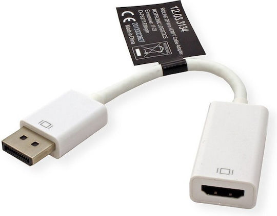 Roline 12.03.3134 Konverter DisplayPort männlich zu HDMI weiblich Weiß 1Stück