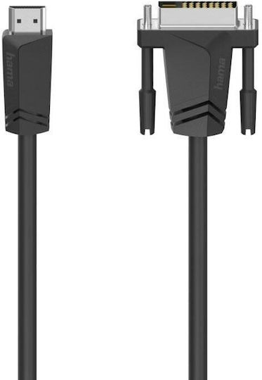 HAMA 1.5m DVI-D male to HDMI male Cable Black (00205018)