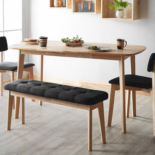 Masă Bucătărie din Lemn Masiv Natural 135x80x75buc
