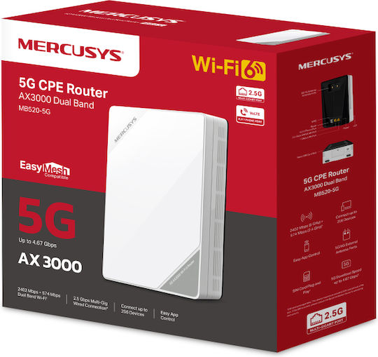 Mercusys MB520-5G Ασύρματο 5G Router Wi‑Fi 6