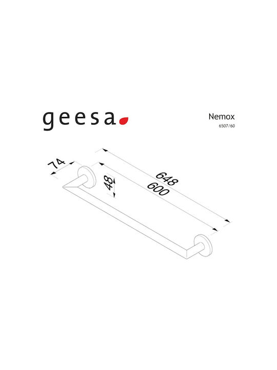 Geesa Nemox 6507/60-110 Πετσετοκρεμάστρα Μπάνιου Μονή Μεταλλική 60cm Inox Βίδες
