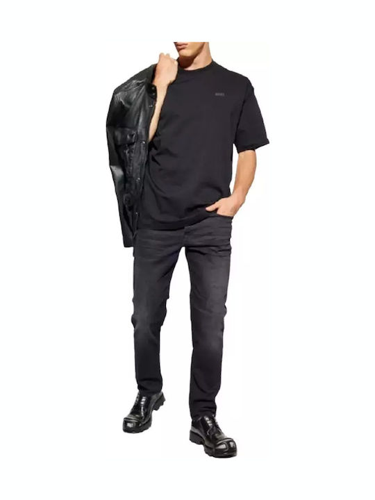 Ανδρικό Παντελόνι Τζιν με Regular Tapered Εφαρμογή Black
