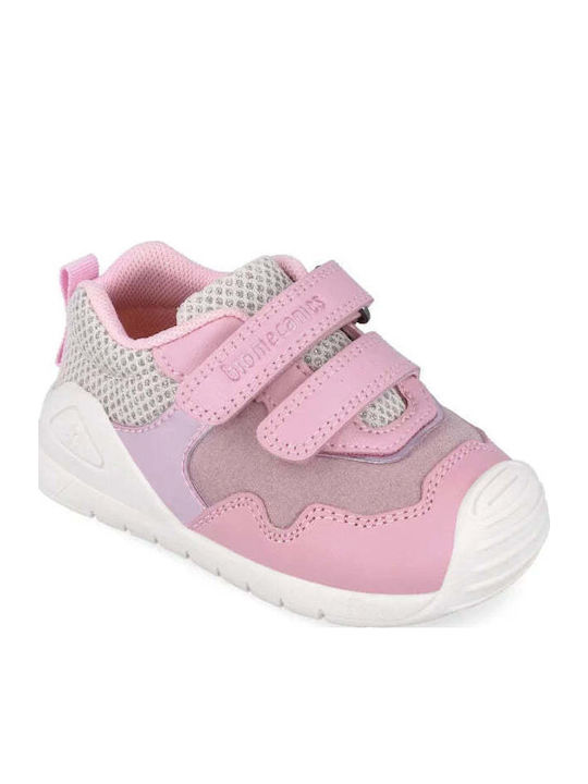 Παιδικά Sneakers High Ανατομικά με Σκρατς Ροζ