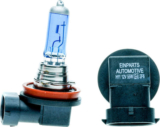 Einparts Лампи Автомобила H11 Халогенни 6000К Хладно бяло 12V 55W 2бр
