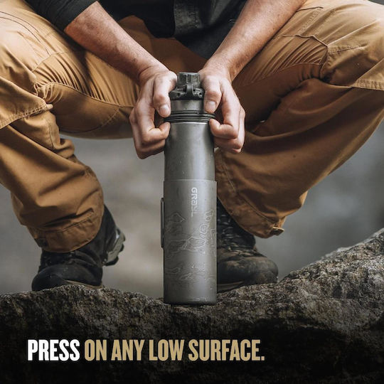 Geopress Ti Purifier Filter Purifier 24oz Thermos Bottle Plastic BPA Free 710ml Coyote Brown