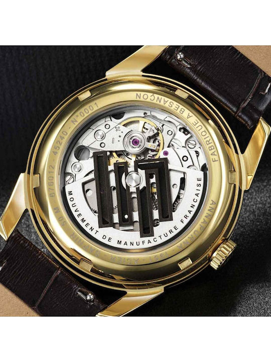 Lip Watches Men's Watch Automatic with Brown Leather Strap
