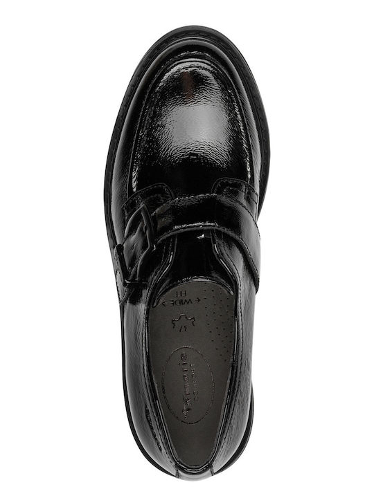 Γυναικεία Oxfords από Λουστρίνι σε Μαύρο Χρώμα