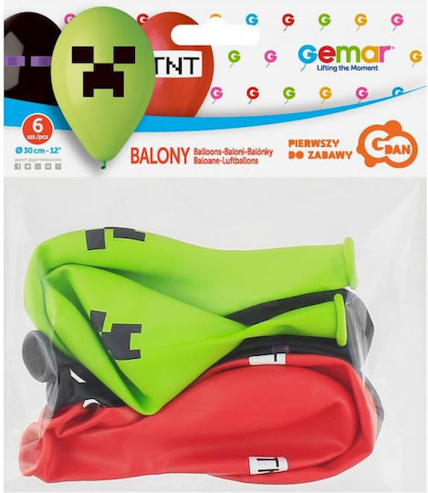 Set 6 Gaming Balloons Multicolour 30 Cm