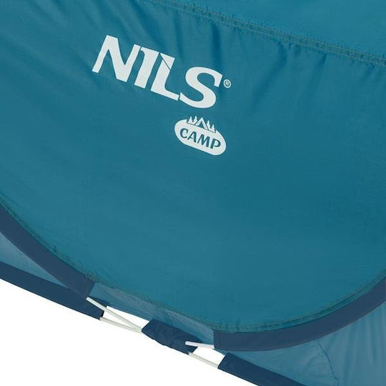 Nils Camping Tent Pop Up Blue 3 Seasons 220x120x95cm