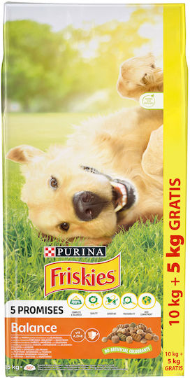 Friskies 15kg Dry Food for Dogs with Chicken and Vegetables