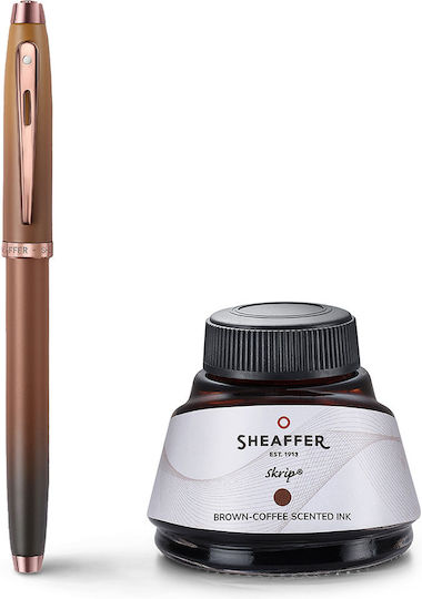 Sheaffer Πένα Γραφής Medium Καφέ με Μπλε Μελάνι