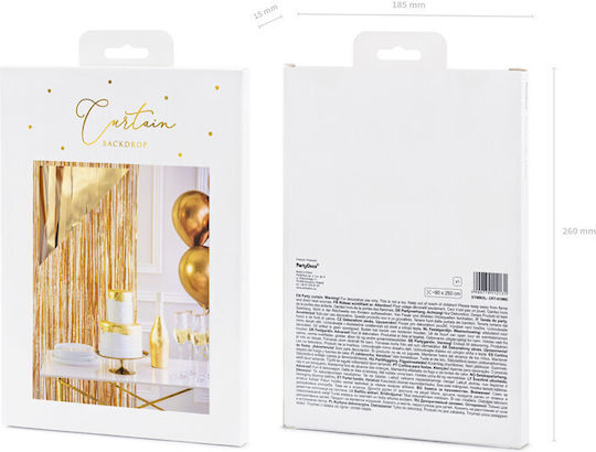PartyDeco Curtain For Party In Gold Colour 90cm