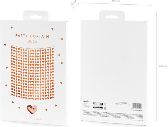 Decorative Curtain Hearts Rose Gold