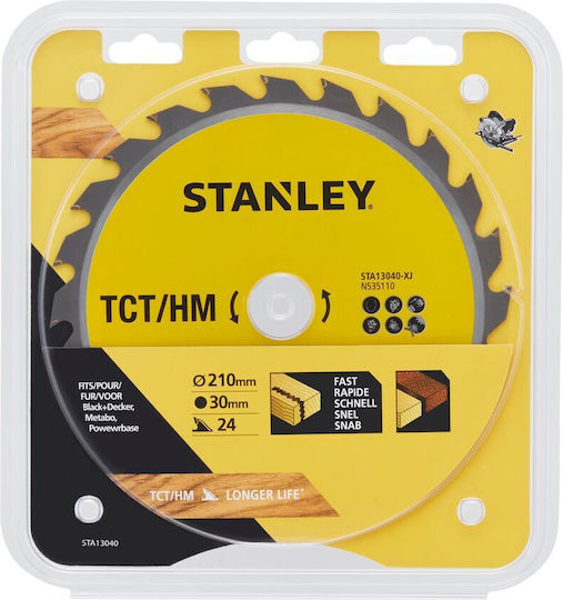 Stanley Δίσκος Κοπής Ξύλου με 24 Δόντια 210mm