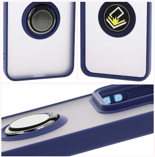Bizon Back Cover Tempered Glass / Σιλικόνης / Πλαστικό Navy Μπλε (Xiaomi 15)