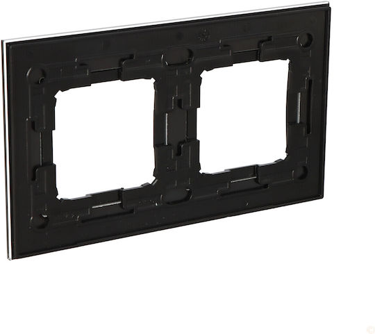 Kontakt-Simon Switch Frame 2 Positions in Black Color HEO955