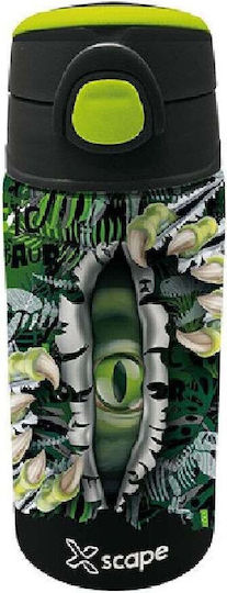 Graffiti Kinderflasche Dinosaurier Rostfreier Stahl mit Strohhalm 500ml